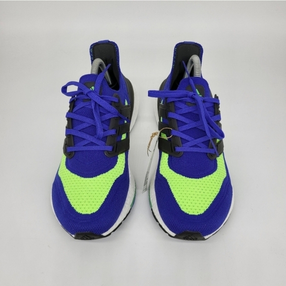 New Adidas Ultraboost 21 'Sonic Ink Screaming Green' Men's Running Shoe Size 8 - Picture 3 of 7